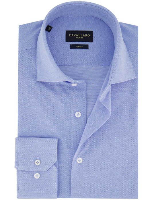 Lichtblauw overhemd pique Cavallaro