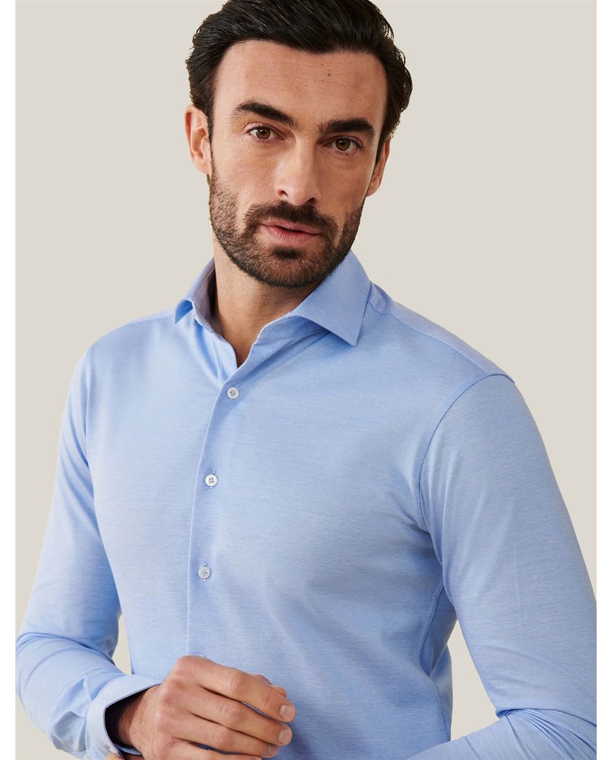Cavallaro overhemd slim fit lichtblauw katoen