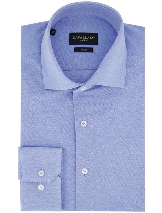 Lichtblauw overhemd pique Cavallaro