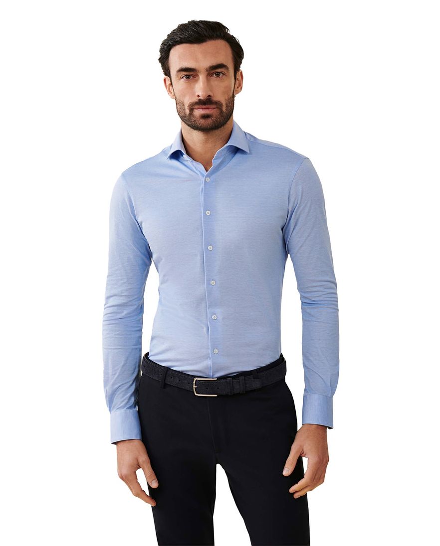 Cavallaro overhemd slim fit lichtblauw katoen
