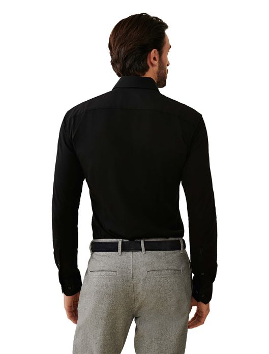 Cavallaro overhemd pique donkerblauw effen