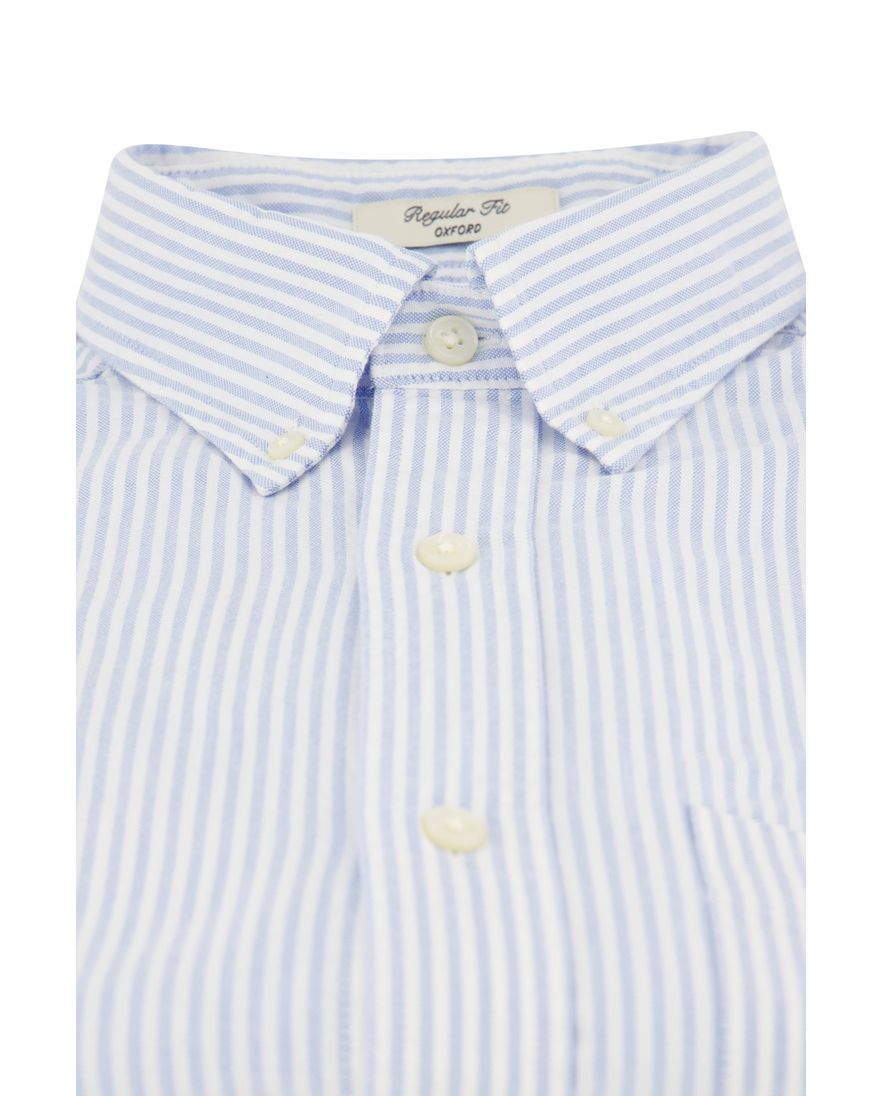 Gant casual overhemd regular fit lichtblauw gestreept katoen