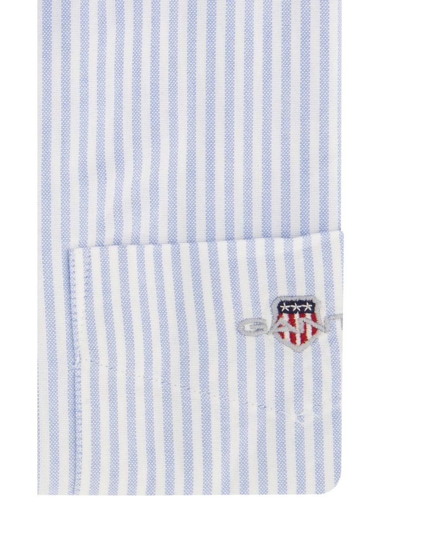 Gant casual overhemd regular fit lichtblauw gestreept katoen