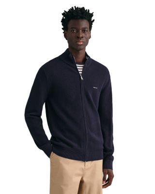 Gant Gant vest donkerblauw geweven katoen