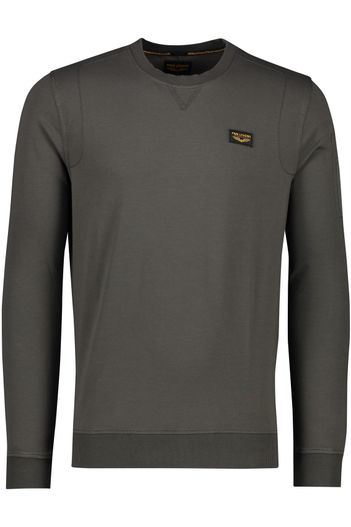 PME Legend PME Legend trui stretch ronde hals donkergrijs katoen