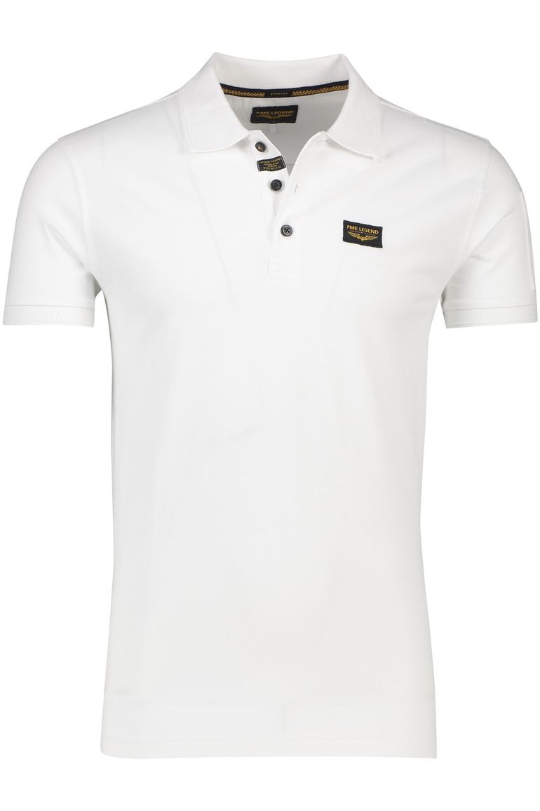PME Legend polo normale fit wit katoen stretch