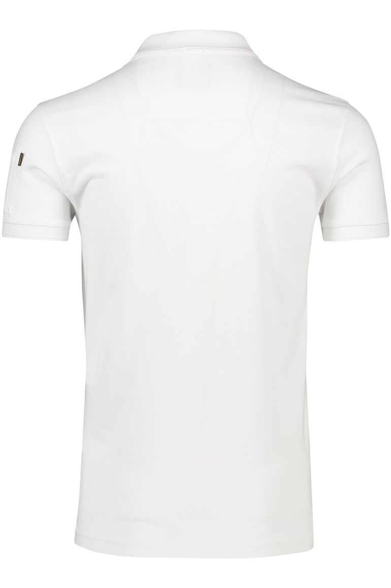 PME Legend polo normale fit wit katoen stretch