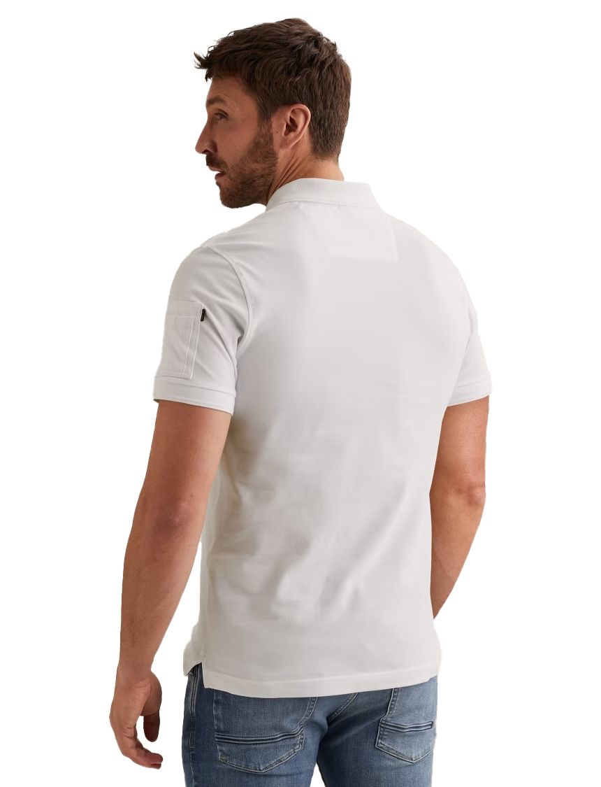 PME Legend polo normale fit wit katoen stretch