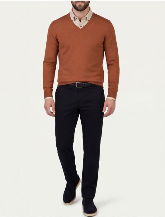 Born with appetite trui oranje v-neck