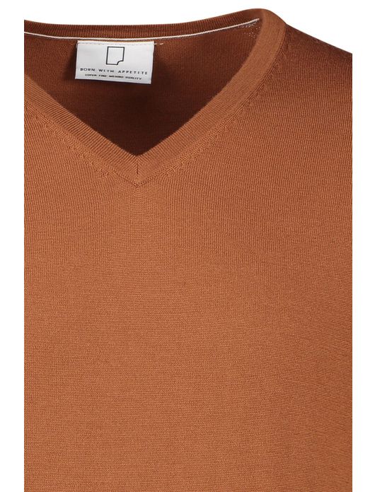 Born with appetite trui oranje v-neck