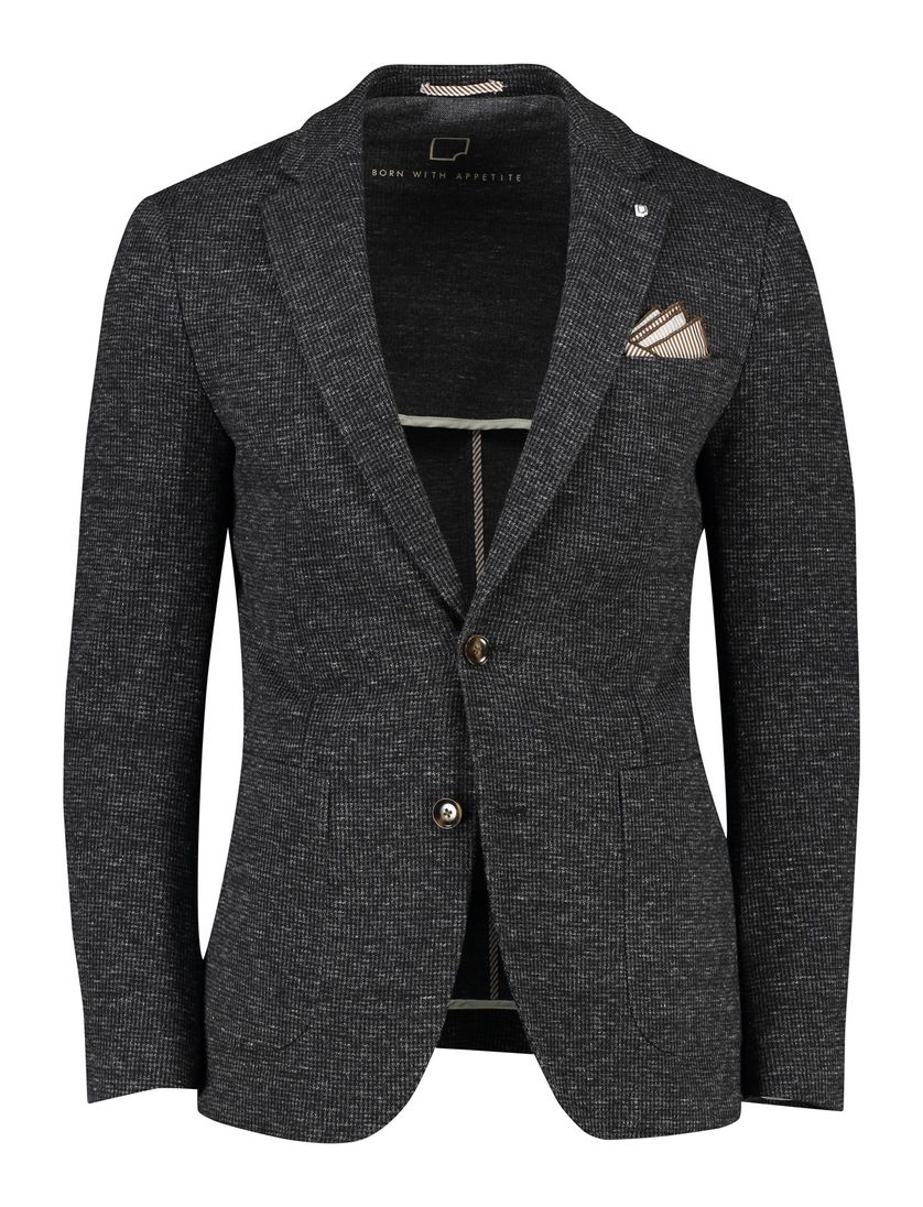 Born With Appetite colbert slim fit antraciet katoen