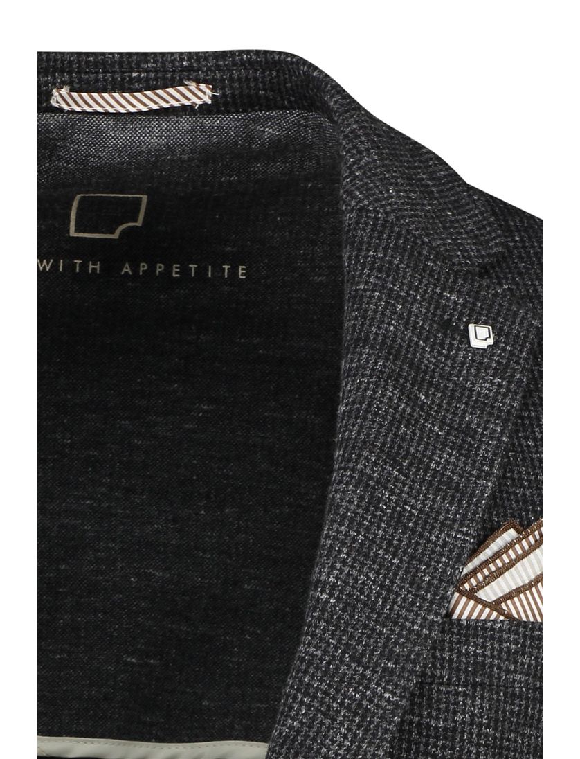 Born With Appetite colbert slim fit antraciet katoen