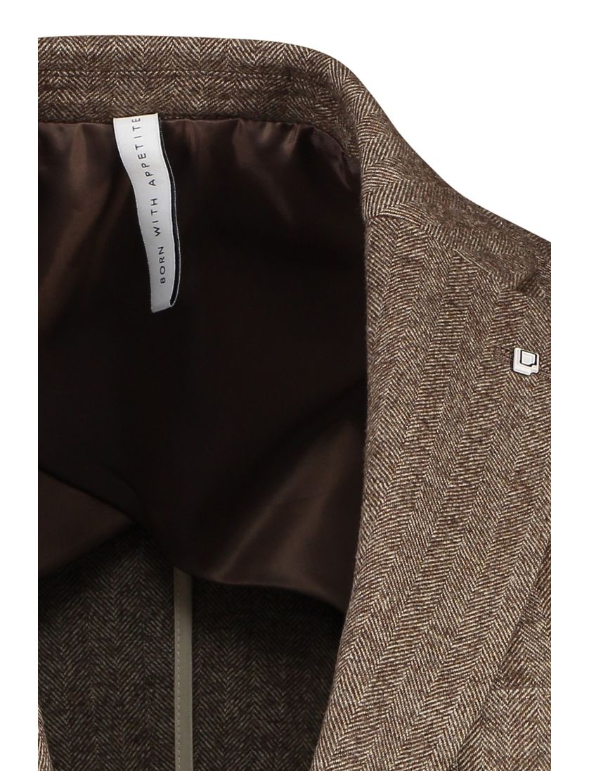 Born With Appetite colbert slim fit bruin wol