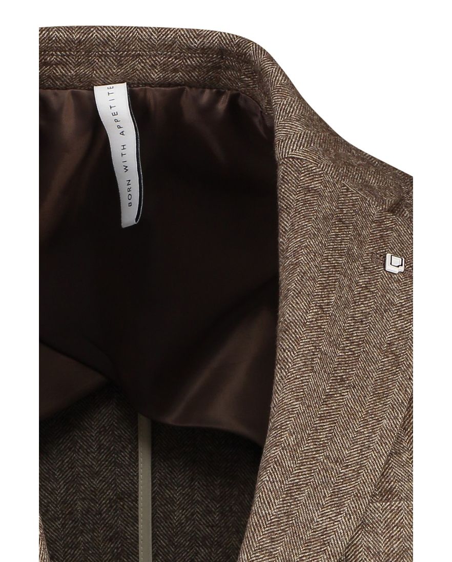 Wollen Born With Appetite colbert bruin slim fit