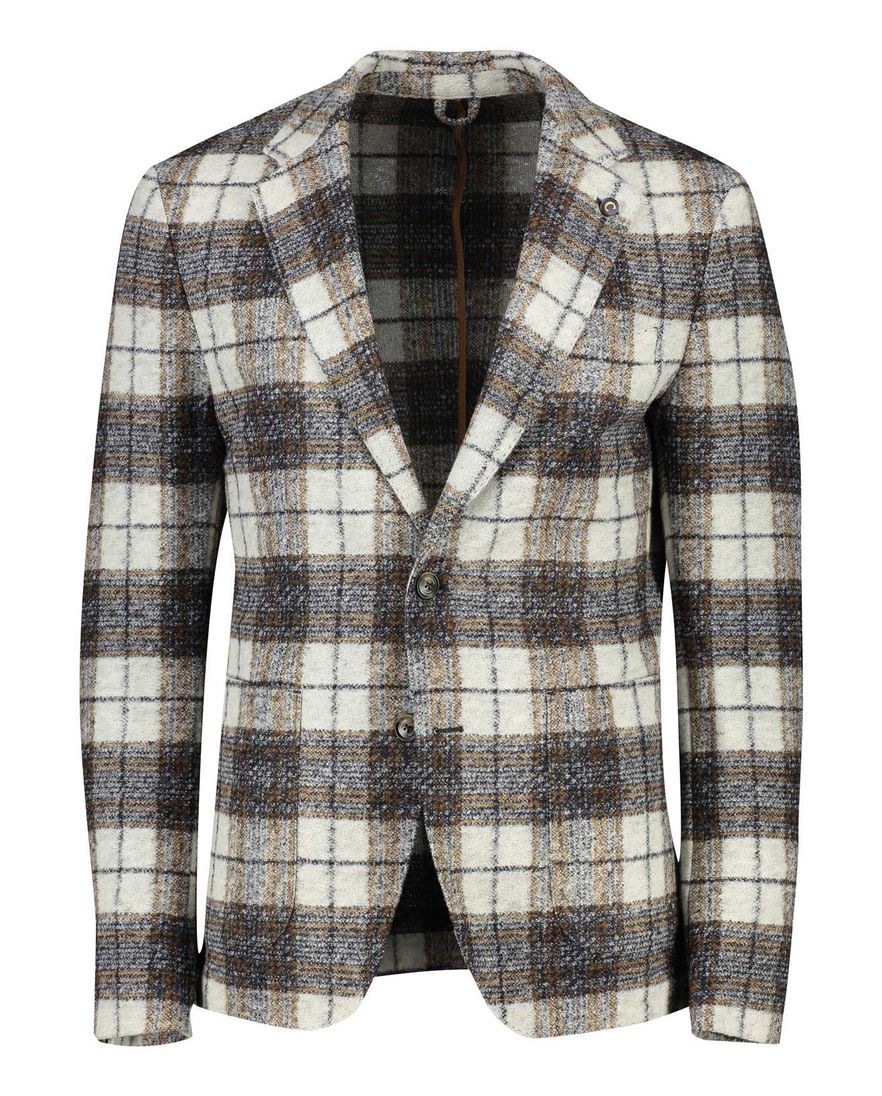 Cavallaro bruin geruite colbert slim fit