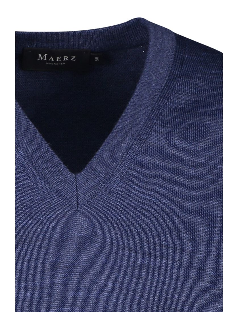 Maerz v-hals donkerblauwe slipover wol