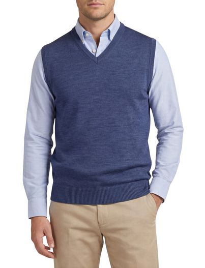 Maerz Maerz v-hals donkerblauwe slipover wol