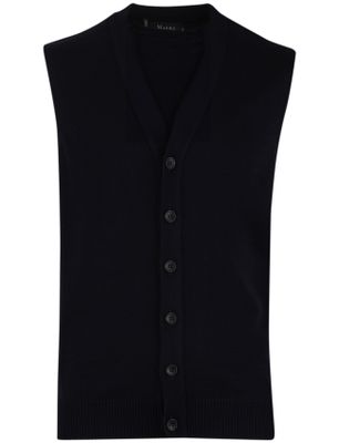 Maerz Maerz vest navy knopen mouwloos lamswol