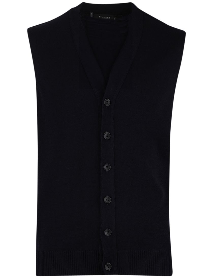 Maerz vest navy knopen mouwloos lamswol