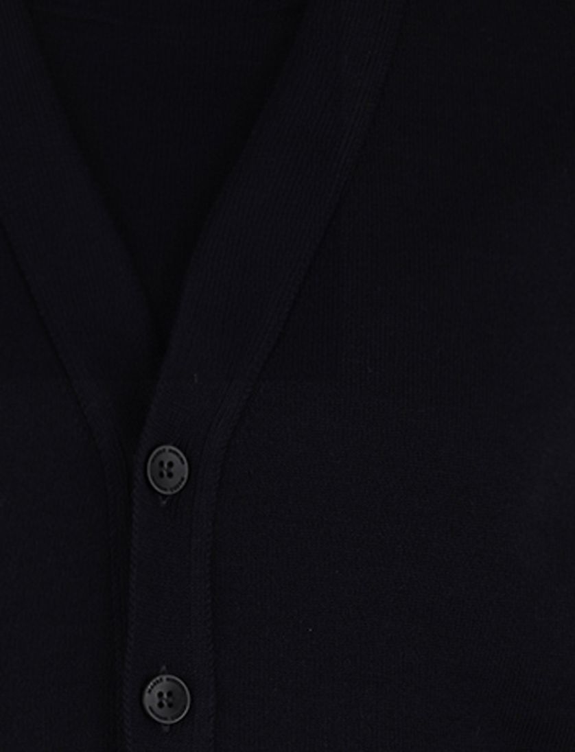 Maerz vest navy knopen mouwloos lamswol