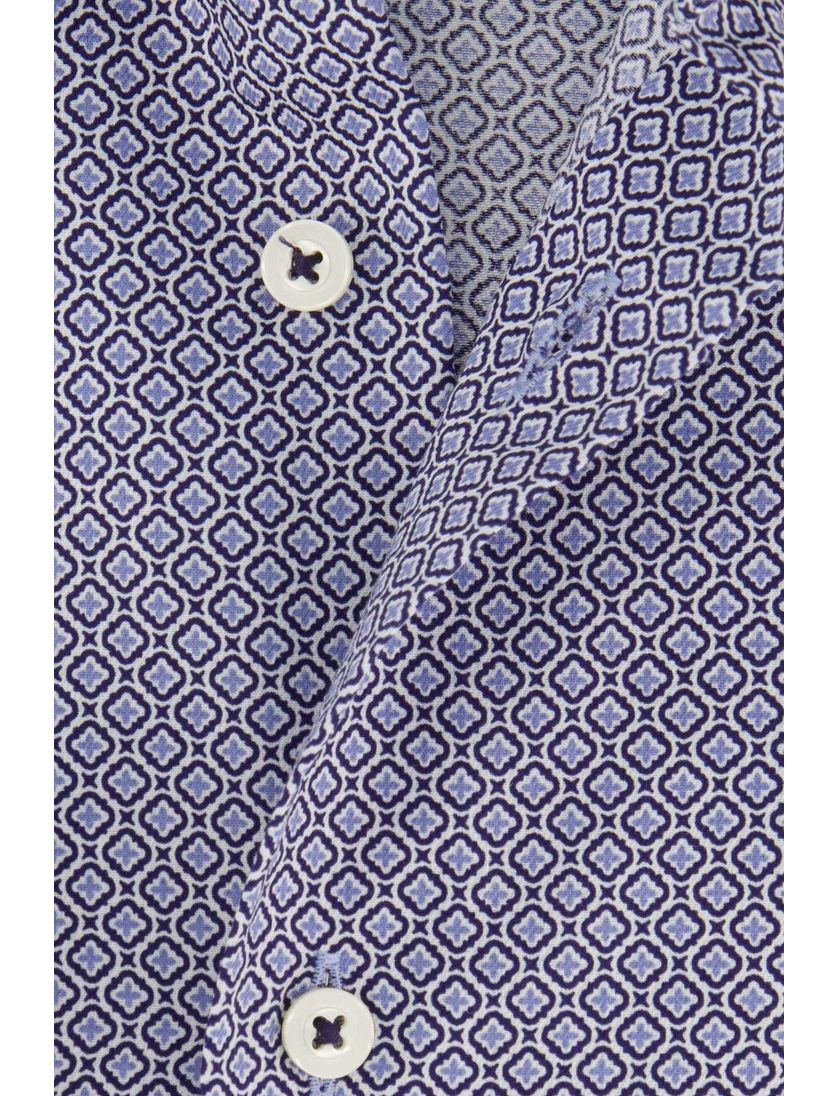 Eterna overhemd blauw geprint katoen Modern Fit