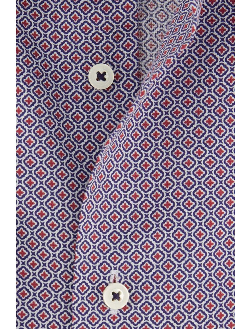 Eterna business overhemd normale fit rood geprint katoen