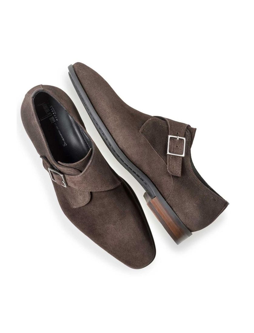 Floris van Bommel nette schoen donkerbruin effen suede