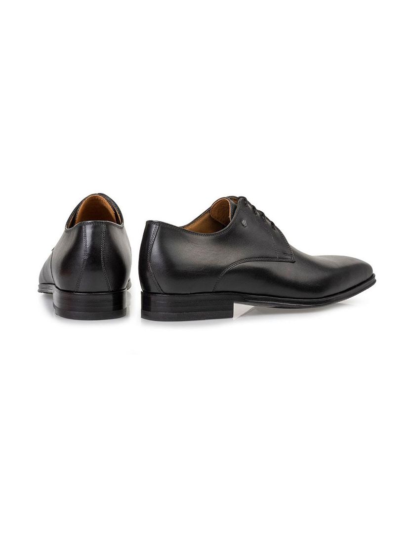 Floris van Bommel zakelijke veterschoenen zwart effen leer