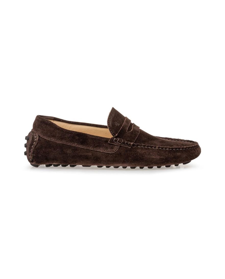Floris van Bommel loafers bruin effen leer