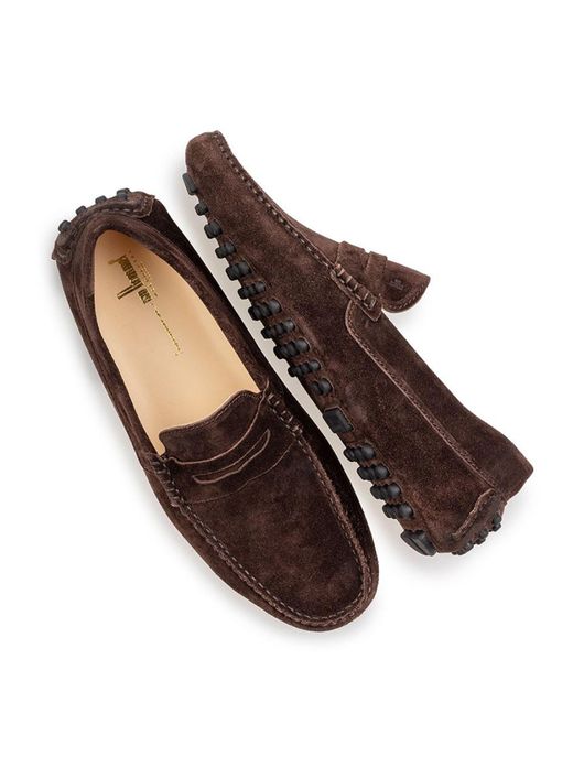 van Bommel instappers suede donkerbruin