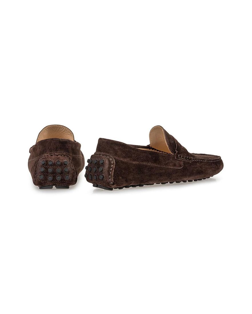 Floris van Bommel loafers bruin effen leer