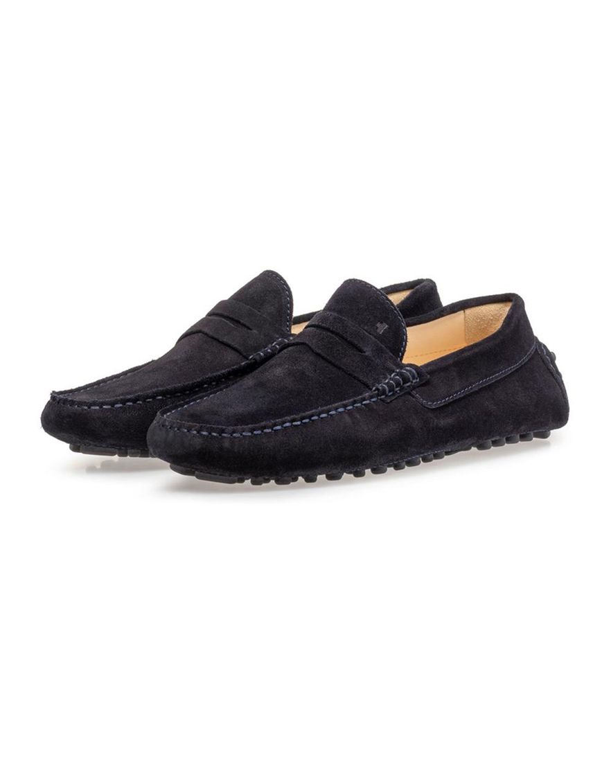 Floris van Bommel schoenen navy uni suede