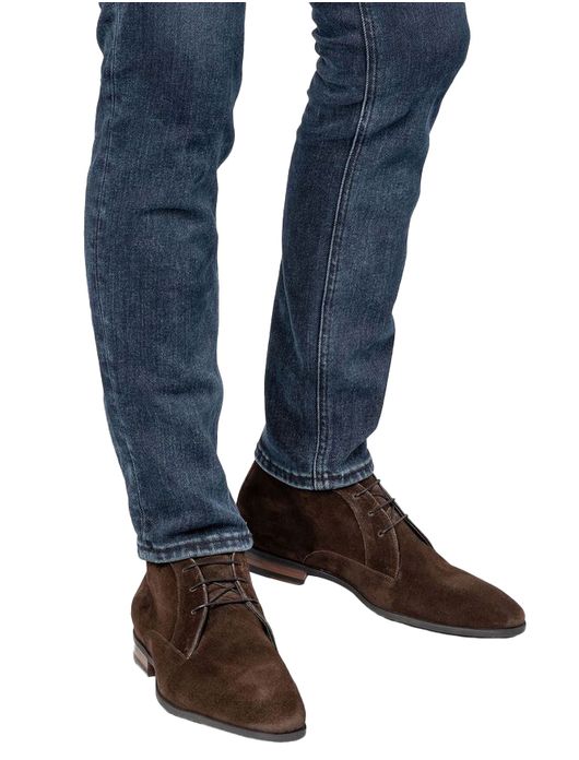 vam Bommel nette veterschoen donkerbruin suede