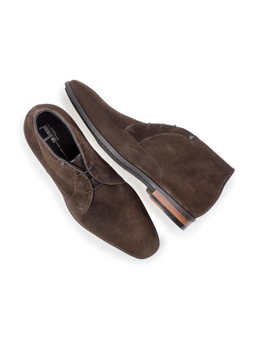 vam Bommel nette veterschoen donkerbruin suede