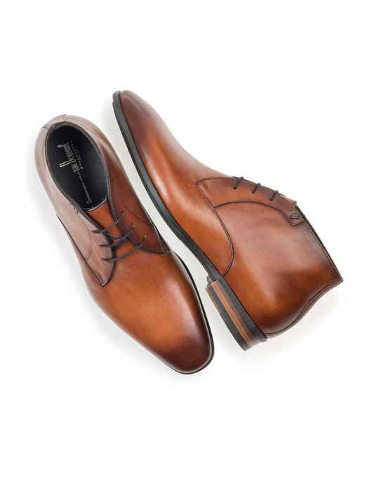 Floris van Bommel nette leren veterschoenen bruin effen