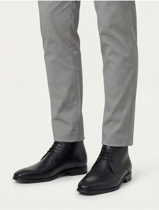 van Bommel veterschoen hoog effen zwart