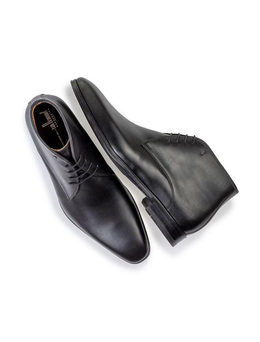 van Bommel veterschoen hoog effen zwart