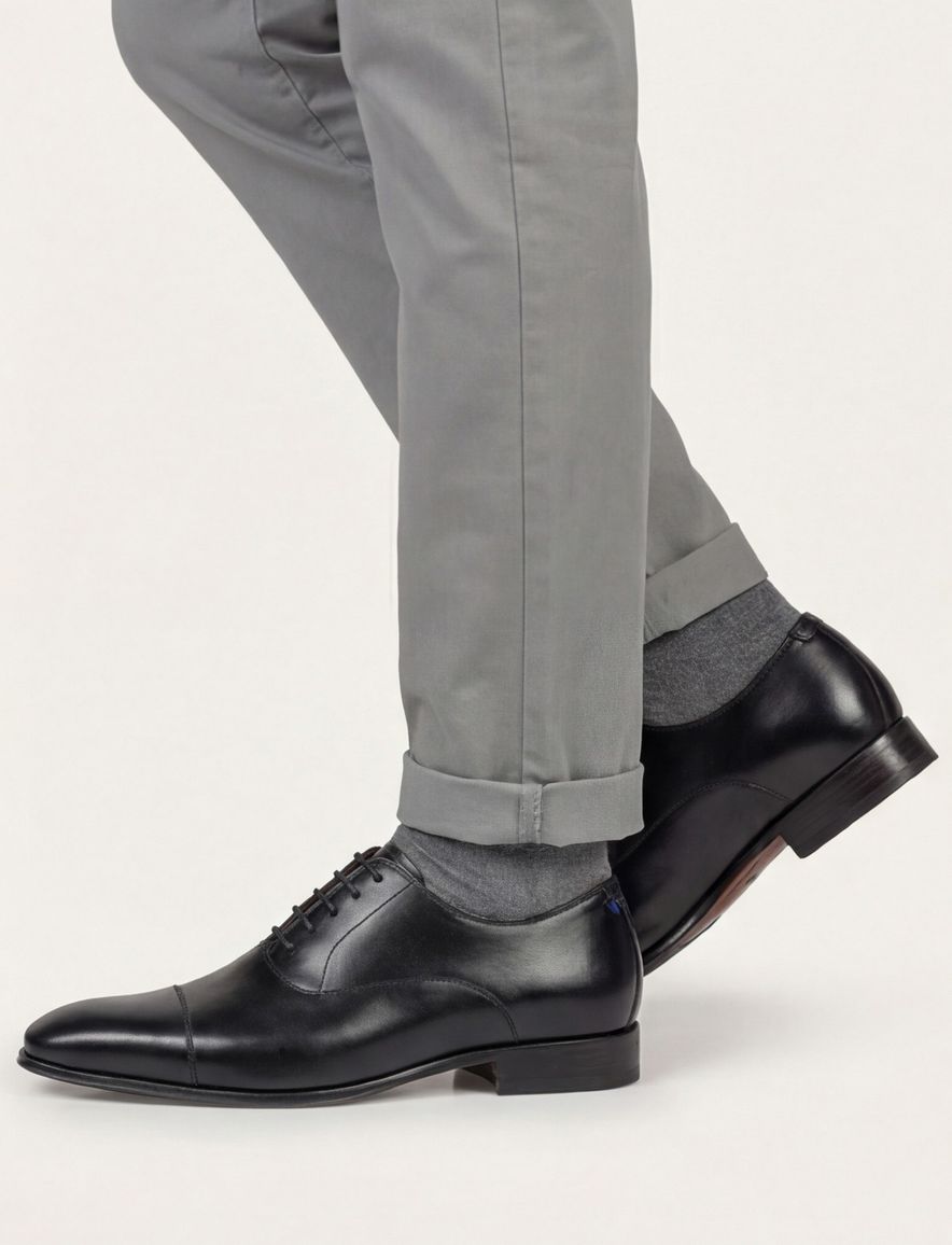 Floris Dressed zwart leer heren veterschoen