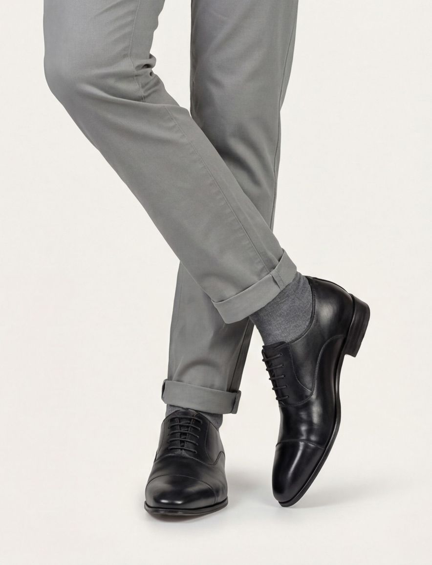 Floris Dressed zwart leer heren veterschoen