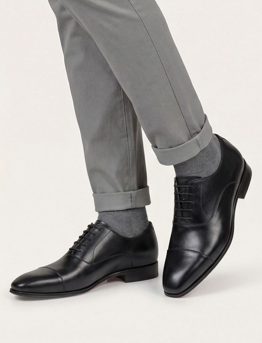 Floris Dressed zwart leer heren veterschoen