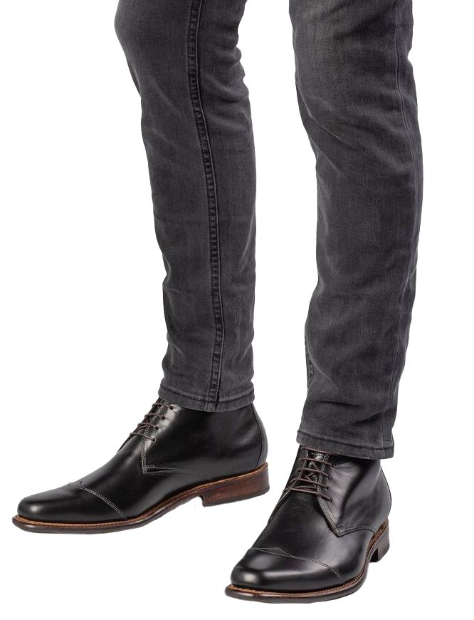 Floris van Bommel effen zwart heren veterschoen