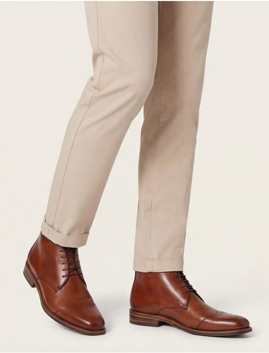 Floris van Bommel nette veterschoenen bruin effen