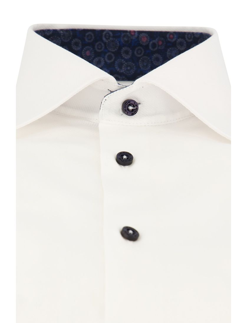 Ledub easy iron overhemd Modern Fit wit katoen