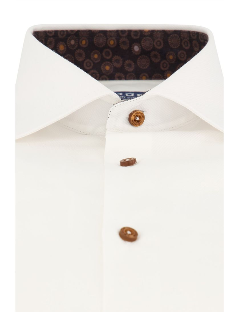 Ledub overhemd spierwit katoen modern fit