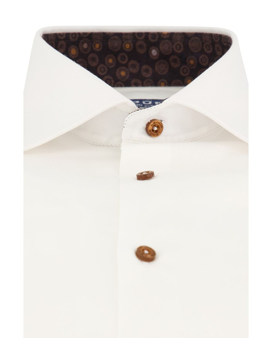 Ledub overhemd spierwit modern fit katoen