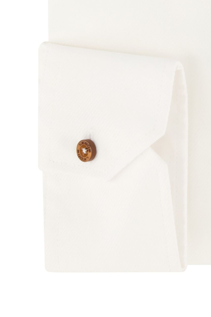 Ledub overhemd mouwlengte 7 katoen Modern Fit wit