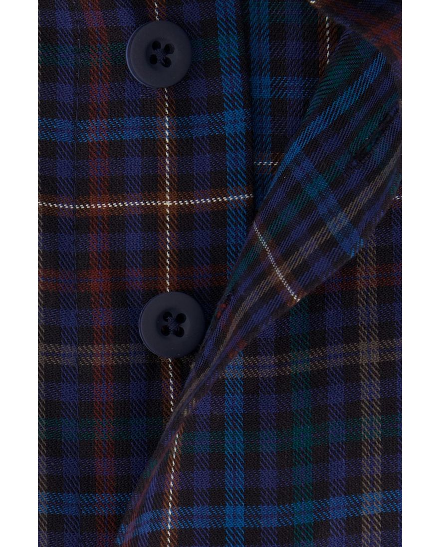 Portofino overhemd paars multicolor geruit regular fit