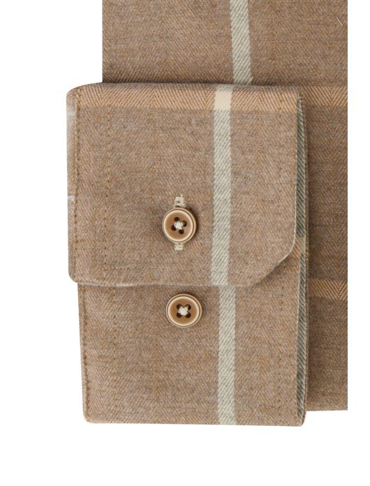 Portofino overhemd beige regular fit