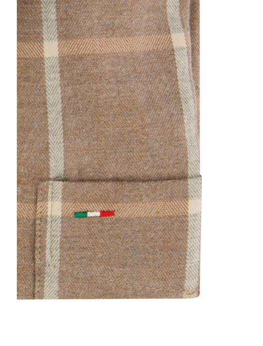Portofino overhemd beige regular fit