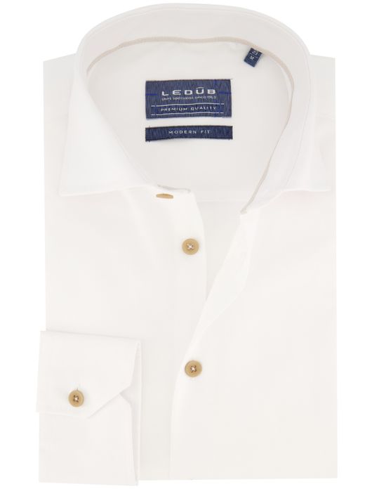 Ledub Overhemd spierwit modern fit